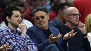 LOS ANGELES, CA - APRIL 11: Actor Billy Christal watches the Los Angeles Lakers play the Los Angeles Clippers at Staples Center on April 11, 2018 in Los Angeles, California. NOTE TO USER: User expressly acknowledges and agrees that, by downloading and or using this photograph, User is consenting to the terms and conditions of the Getty Images License Agreement. (Photo by John McCoy/Getty Images) *** Local Caption *** Billy Crystal
