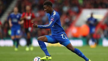 BOURNEMOUTH, ENGLAND - SEPTEMBER 30: Demarai Gray of Leicester City during the Premier League match between AFC Bournemouth and Leicester City at Vitality Stadium on September 30, 2017 in Bournemouth, England. (Photo by Michael Steele/Getty Images)