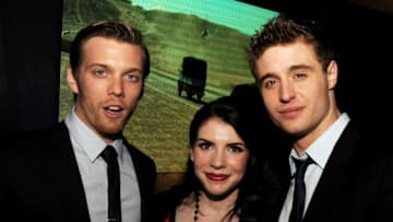 LOS ANGELES, CA - MARCH 19: (L-R) Actor Jake Abel, writer/producer Stephenie Meyer and actor and Max Irons pose at the after party for the premiere of Open Road Films' "The Host" at Lure on March 19, 2013 in Los Angeles, California. (Photo by Kevin Winter/Getty Images)