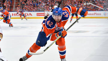 EDMONTON, AB - APRIL 30: Anton Slepyshev. (Photo by Andy Devlin/NHLI via Getty Images)