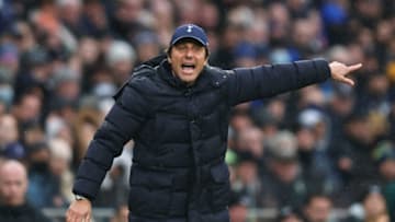 LONDON, ENGLAND - FEBRUARY 13: Antonio Conte manager of Tottenham Hotspur during the Premier League match between Tottenham Hotspur and Wolverhampton Wanderers at Tottenham Hotspur Stadium on February 13, 2022 in London, United Kingdom. (Photo by Marc Atkins/Getty Images)