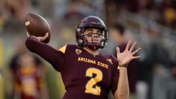 Sep 24, 2016; Tempe, AZ, USA; Arizona State Sun Devils quarterback Brady White (2) warms up prior to facing the California Golden Bears at Sun Devil Stadium. The Sun Devils won 51-41. Mandatory Credit: Joe Camporeale-USA TODAY Sports