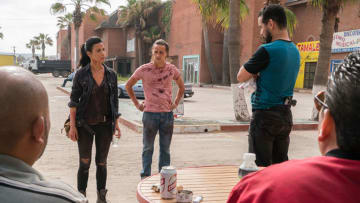 Luciana (Danay Garcia), Nick Clark (Frank Dillane) and Marco Rodriguez (Alejandro Edda) in S2E9Photo Credit: Richard Foreman/AMC, Fear The Walking Dead