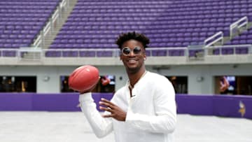 MINNEAPOLIS, MN - JUNE 28: Jimmy Butler of the Minnesota Timberwolves meets with Timberwolves staff at the Mayo Clinic Square offices and tours Target Field and US Bank Stadium on June 28, 2017 in Minneapolis, Minnesota. NOTE TO USER: User expressly acknowledges and agrees that, by downloading and or using this Photograph, user is consenting to the terms and conditions of the Getty Images License Agreement. Mandatory Copyright Notice: Copyright 2017 NBAE (Photo by Gary Dineen/NBAE via Getty Images)