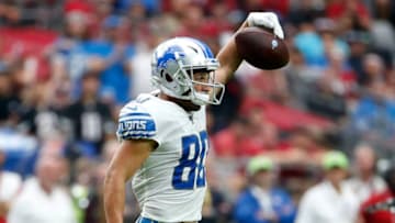 GLENDALE, ARIZONA - SEPTEMBER 08: Danny Amendola #80 of the Detroit Lions reacts after a catch against the Arizona Cardinals during the first half of the NFL football game at State Farm Stadium on September 08, 2019 in Glendale, Arizona. (Photo by Ralph Freso/Getty Images)