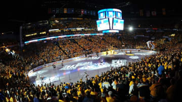 View of Bridgestone Arena. Mandatory Credit: Christopher Hanewinckel-USA TODAY Sports