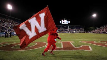 BOCA RATON, FL - DECEMBER 20: The Western Kentucky Hilltoppers mascot Big Red carries a flag during the game against the Memphis Tigers at FAU Stadium on December 20, 2016 in Boca Raton, Florida. (Photo by Rob Foldy/Getty Images)