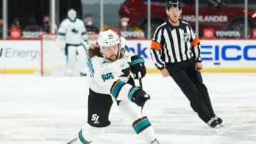 Erik Karlsson #65 of the San Jose Sharks. (Photo by Hannah Foslien/Getty Images)