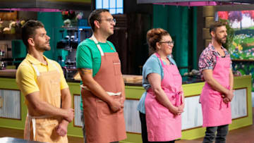 Contestants Clément Le Déoré, Christian Velez, Molly Robertson and Luke Deardruff, as seen on Spring Baking Championship, Season 9, photo provided by Food Network
