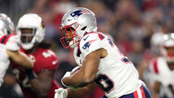 GLENDALE, ARIZONA - DECEMBER 12: Kevin Harris #36 of the New England Patriots runs the ball against the Arizona Cardinals during the second quarter of the game at State Farm Stadium on December 12, 2022 in Glendale, Arizona. (Photo by Christian Petersen/Getty Images)