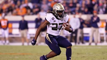 Jordan Mason #27 of the Georgia Tech Yellow Jackets (Photo by Ryan M. Kelly/Getty Images)