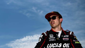 FORT WORTH, TX - JUNE 08: Robert Wickens, driver of the #6 Lucas Oil SPM Honda, stands on the grid following practice for the Verizon IndyCar Series DXC Technology 600 at Texas Motor Speedway on June 8, 2018 in Fort Worth, Texas. (Photo by Jared C. Tilton/Getty Images)