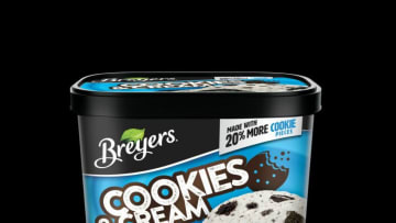 Breyers Cookies & Cream Frozen Dessert with 20% more cookies. Image courtesy of Breyers