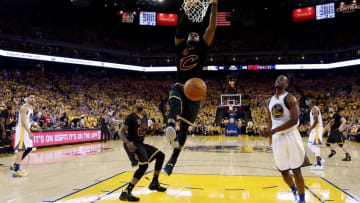 Jun 13, 2016; Oakland, CA, USA; Golden State Warriors guard Shaun Livingston (34) dunks the ball against Cleveland Cavaliers forward Richard Jefferson (24) in game five of the NBA Finals at Oracle Arena. Mandatory Credit: Marcio Jose Sanchez-Pool Photo via USA TODAY Sports