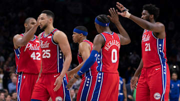Al Horford, Ben Simmons, Tobias Harris, Josh Richardson, Joel Embiid | Philadelphia 76ers (Photo by Mitchell Leff/Getty Images)