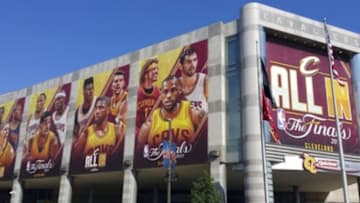 Jun 16, 2015; Cleveland, OH, USA; General view of Quicken Loans Arena prior to game six of the NBA Finals between the Cleveland Cavaliers and the Golden State Warriors. Mandatory Credit: David Richard-USA TODAY Sports