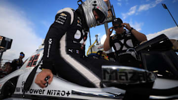 FORT WORTH, TEXAS - JUNE 06: Simon Pagenaud of France, driver of the #22 DXC Technology Team Penske Chevrolet, prepares to drive during practice for the NTT IndyCar Series DXC - Technology 600 at Texas Motor Speedway on June 06, 2019 in Fort Worth, Texas. (Photo by Chris Graythen/Getty Images)