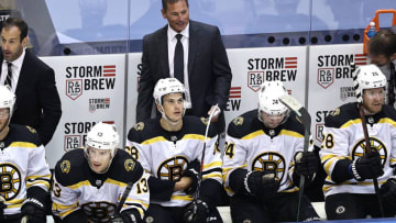 Head coach Bruce Cassidy of the Boston Bruins (Photo by Elsa/Getty Images)