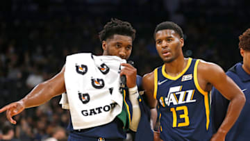 Utah Jazz guards Donovan Mitchell and Jared Butler (Photo by Ronald Cortes/Getty Images)