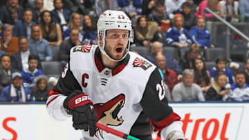 TORONTO, ON - FEBRUARY 11: Oliver Ekman-Larsson #23 of the Arizona Coyotes skates against the Toronto Maple Leafs during an NHL game at Scotiabank Arena on February 11, 2020 in Toronto, Ontario, Canada. The Maple Leafs defeated the Coyotes 3-2 in overtime. (Photo by Claus Andersen/Getty Images)