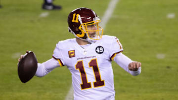 Jan 3, 2021; Philadelphia, Pennsylvania, USA; Washington Football Team quarterback Alex Smith (11) passes the ball against the Philadelphia Eagles during the third quarter at Lincoln Financial Field. Mandatory Credit: Bill Streicher-USA TODAY Sports