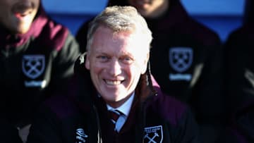 SHREWSBURY, ENGLAND - JANUARY 07: David Moyes manager of West Ham United during the Emirates FA Cup Third Round match between Shrewsbury Town and West Ham United at New Meadow on January 7, 2018 in Shrewsbury, England. (Photo by Catherine Ivill/Getty Images)