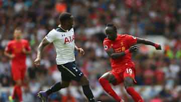 Danny Rose and Sadio Mane during the Premier League match between Tottenham and Liverpool at White Hart Lane in London, on August 27, 2016. / AFP / JUSTIN TALLIS / Getty Images