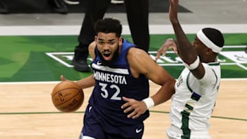 Karl-Anthony Towns of the Minnesota Timberwolves. (Photo by Stacy Revere/Getty Images)