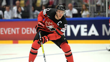 HERNING, DENMARK - MAY 07: Connor McDavid of Team Canada during the IIHF World Championship game between Canada and Denmark at Jyske Bank Boxen on May 7, 2018 in Herning, Denmark. (Photo by Marco Leipold/City-Press via Getty Images)