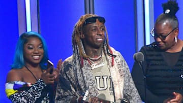 MIAMI BEACH, FL - OCTOBER 06: Reginae Carter, Lil Wayne and Jacida Carter attend at the BET Hip Hop Awards 2018 at Fillmore Miami Beach on October 6, 2018 in Miami Beach, Florida. (Photo by Prince Williams/Wireimage)