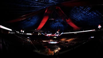 SINGAPORE - JUNE 23: A general view of the Octagon prior to the UFC Fight Night event at the Singapore Indoor Stadium on June 23, 2018 in Singapore. (Photo by Jeff Bottari/Zuffa LLC/Zuffa LLC via Getty Images)