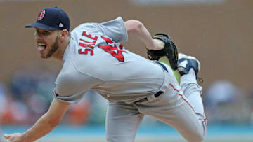 DETROIT, MI - JULY 22: Chris Sale #41 of the Boston Red Sox pitches during the first inning of the game against the Detroit Tigers at Comerica Park on July 22, 2018 in Detroit, Michigan. (Photo by Leon Halip/Getty Images)