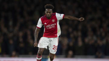 LONDON, ENGLAND - OCTOBER 22: Nuno Tavares of Arsenal during the Premier League match between Arsenal and Aston Villa at Emirates Stadium on October 22, 2021 in London, England. (Photo by Visionhaus/Getty Images)
