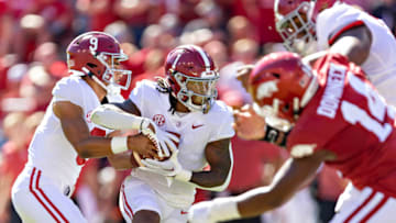 2023 NFL Mock Draft, Jahmyr Gibbs. (Photo by Wesley Hitt/Getty Images)