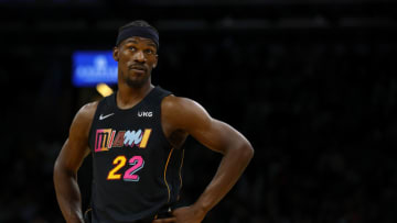 Jimmy Butler #22 of the Miami Heat during the second half against the Boston Celtics at TD Garden(Photo By Winslow Townson/Getty Images)