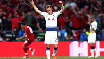 MADRID, SPAIN - JUNE 01: Christian Eriksen of Tottenham Hotspur in defeat after the UEFA Champions League Final between Tottenham Hotspur and Liverpool at Estadio Wanda Metropolitano on June 01, 2019 in Madrid, Spain. (Photo by Clive Rose/Getty Images)