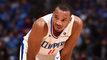 LOS ANGELES, CA - OCTOBER 17: Avery Bradley #11 of the LA Clippers looks on during a game against the Denver Nuggets on October 17, 2018 at Staples Center, in Los Angeles, California. NOTE TO USER: User expressly acknowledges and agrees that, by downloading and/or using this Photograph, user is consenting to the terms and conditions of the Getty Images License Agreement. Mandatory Copyright Notice: Copyright 2018 NBAE (Photo by Adam Pantozzi/NBAE via Getty Images)