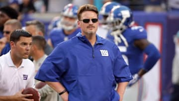 Aug 12, 2016; East Rutherford, NJ, USA; New York Giants head coach Ben McAdoo before the preseason game at MetLife Stadium. Mandatory Credit: Vincent Carchietta-USA TODAY Sports