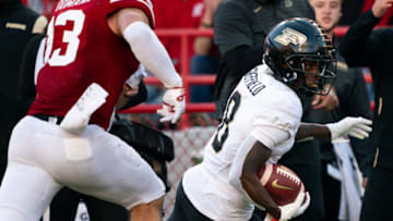 Purdue Boilermakers wide receiver TJ Sheffield looks to run downfield (Dylan Widger-USA TODAY Sports)