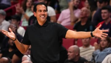 Miami Heat head coach Erik Spoelstra reacts during the second half against the LA Clippers(Jasen Vinlove-USA TODAY Sports)