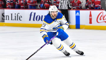 MONTREAL, CANADA - NOVEMBER 22: Vinnie Hinostroza #29 of the Buffalo Sabres skates against the Montreal Canadiens during the first period at Centre Bell on November 22, 2022 in Montreal, Quebec, Canada. The Buffalo Sabres defeated the Montreal Canadiens 7-2. (Photo by Minas Panagiotakis/Getty Images)
