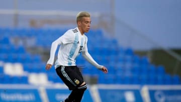Ezequiel Barco of Argentina controls the ball during the friendly match between Argentina and France U20 at Pinatar Arena in Murcia, Spain on March 20 2019. (Photo by Jose Breton/NurPhoto via Getty Images)