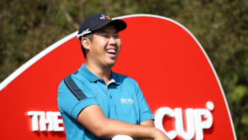 JEJU, SOUTH KOREA - OCTOBER 17: Byeong Hun An of South Korea smiles on the 3rd tee during the first round of the CJ Cup @Nine Bridges at the Club at Nine Bridges on October 17, 2019 in Jeju, South Korea. (Photo by Chung Sung-Jun/Getty Images)