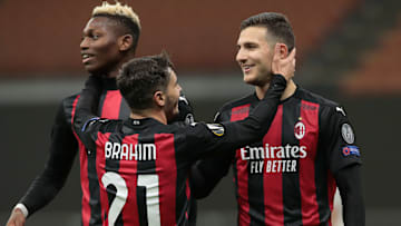 L'esultanza del Milan contro lo Sparta Praga L'esultanza del Milan contro lo Sparta Praga