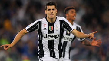 Álvaro Morata en su último partido con la Juventus