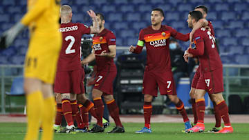 La Roma in festa all'Olimpico La Roma in festa all'Olimpico