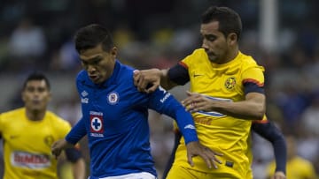 Teófilo Gutiérrez protege el balón ante la marca de Adrián Aldrete.