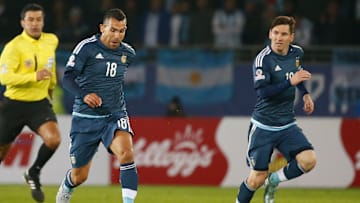 Tevez con Messi en la Selección