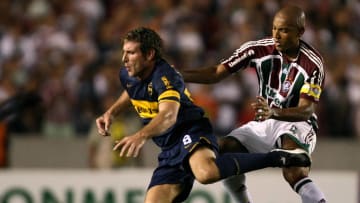 Martín Palermo, uno de los grandes ídolos de Boca, en la semifinal de la Copa Libertadores 2008 ante Fluminense.