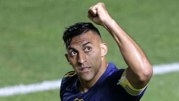 Argentinos Juniors v Boca Juniors - Copa Diego Maradona 2020 - Ábila festeja su gol.